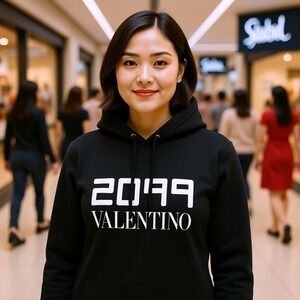 2099 Valentino Spa Black Women's Hoodie Pullover SV0mf07z5se Size M – 2012